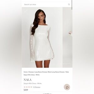Meshki NALA Sequin Mini Dress White